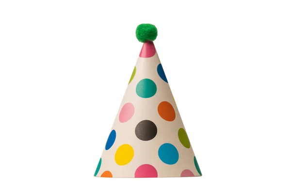 Bright Colorful Birthday Cap Isolated White Background Holidays Cocept — Fotografia de Stock