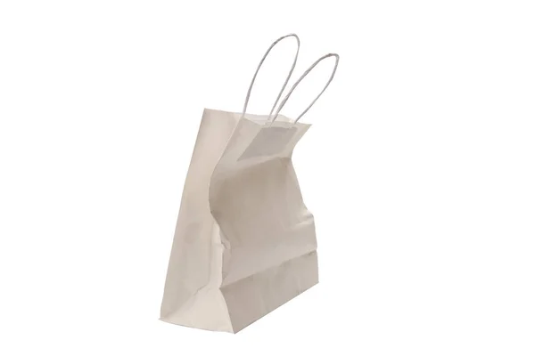 White Paper Bag Isolated White Background — Stock Photo, Image