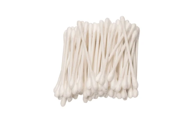 白い背景に隔離された白い綿の芽のグループ — ストック写真