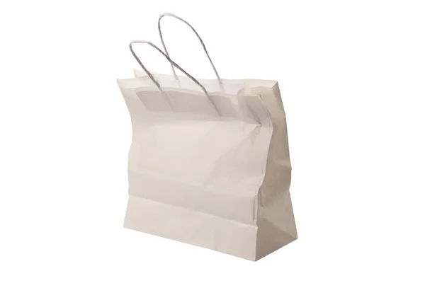 White Paper Bag Isolated White Background — Stock Photo, Image