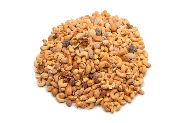 stock image Mix of tasty salty nuts.  A group of almonds, pistachios, walnuts, macadamia, cashews.