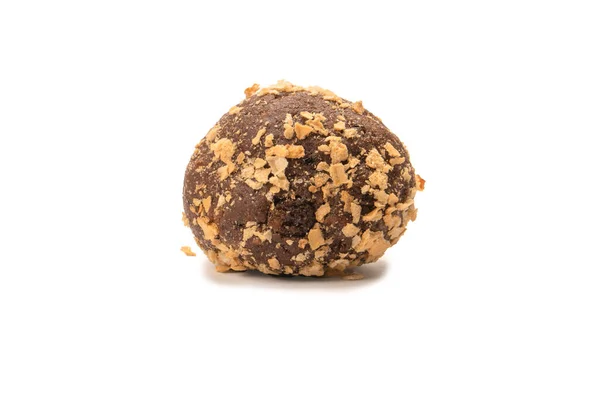 Chokladkaka Isolerad Vit Bakgrund Ovanifrån — Stockfoto