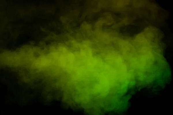 Siyah Arka Planda Sarı Yeşil Buhar Boşluğu Kopyala — Stok fotoğraf