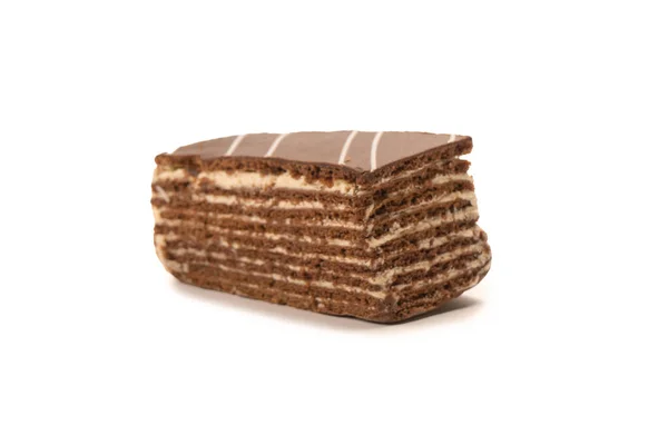 Шоколадний Торт Ізольований Білому Тлі Вид Зверху — стокове фото