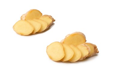 Zencefil Kökü Beyaz Arkaplanda İzole Edildi.