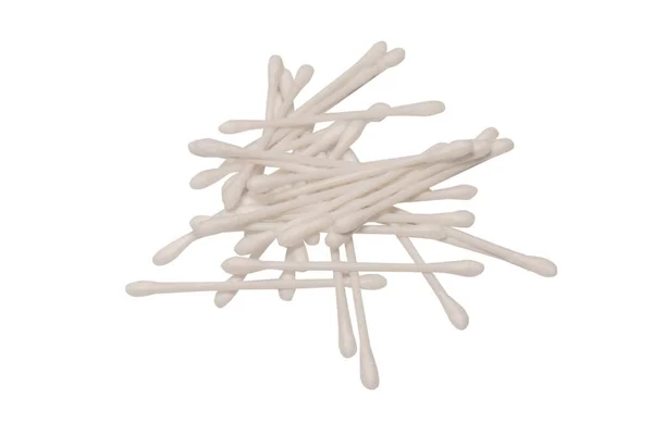 Group White Cotton Buds Isolated White Background — Stock fotografie