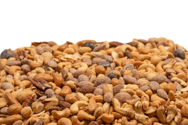 stock image Mix of tasty salty nuts.  A group of almonds, pistachios, walnuts, macadamia, cashews.