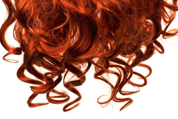 Червоне Волосся Ізольоване Білому Тлі Кучеряве Руде Волосся — стокове фото