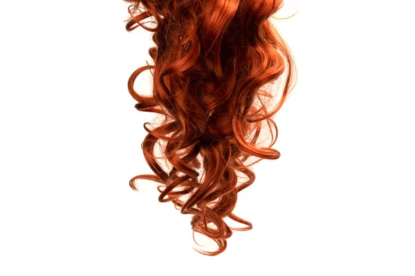 Κόκκινα Μαλλιά Απομονωμένα Λευκό Φόντο Σγουρά Κόκκινα Μαλλιά — Φωτογραφία Αρχείου