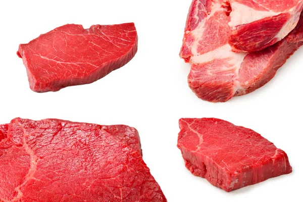 Hovězí Steak Izolované Bílém Pozadí — Stock fotografie