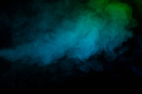 黒い背景に青と緑の蒸気 スペースのコピー — ストック写真
