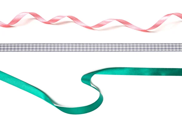 Pink Curly Ribbon Isolated White Background — Stock Photo, Image