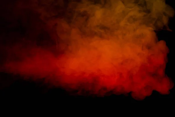 Oranje Rode Stoom Een Zwarte Achtergrond Kopieerruimte — Stockfoto