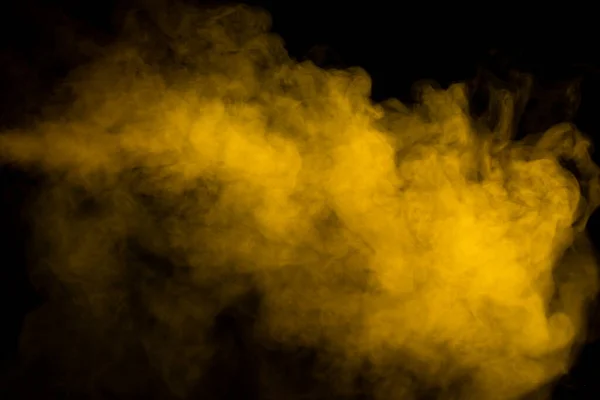 Siyah Arka Planda Sarı Buhar Boşluğu Kopyala — Stok fotoğraf