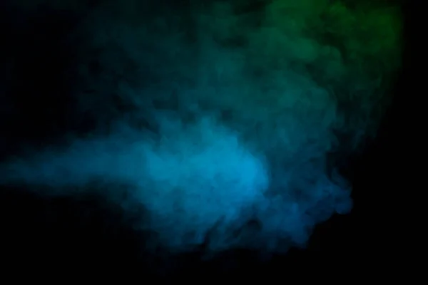 Vapor Azul Verde Sobre Fundo Preto Espaço Cópia — Fotografia de Stock