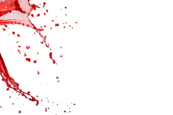 Rode Spatten Geïsoleerd Witte Achtergrond — Stockfoto