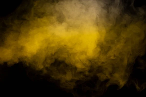 Gele Stoom Een Zwarte Achtergrond Kopieerruimte — Stockfoto