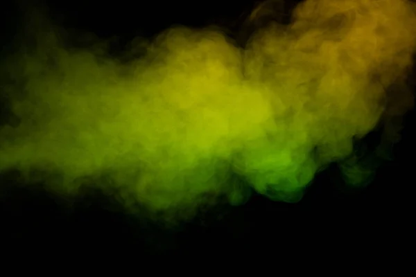 Yellow Green Steam Black Background Copy Space — Stock Photo, Image