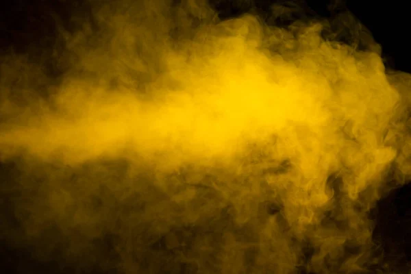 Vapor Amarelo Sobre Fundo Preto Espaço Cópia — Fotografia de Stock