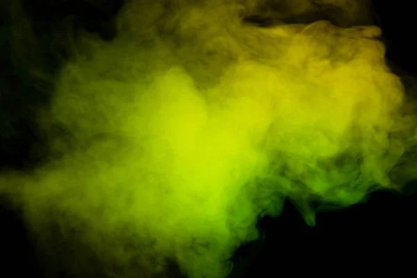 Yellow Green Steam Black Background Copy Space — Stock Photo, Image