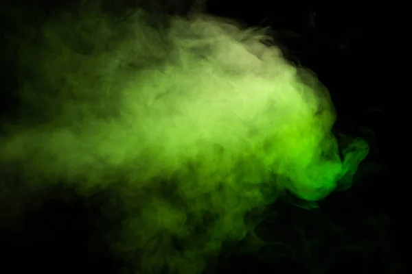 Green White Steam Black Background Copy Space — Stock Photo, Image
