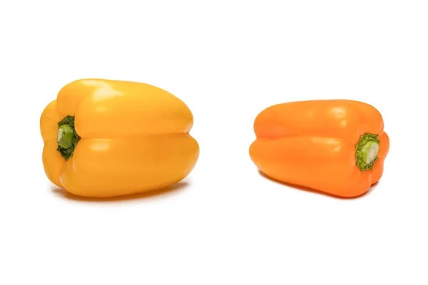 Orange Bell Pepper Isolated White Background Top View Copy Space — Φωτογραφία Αρχείου
