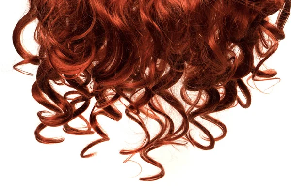 Red Hair Isolated White Background Curly Red Hair — Stock Photo, Image