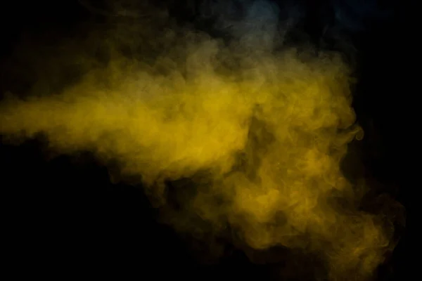 Blue Yellow Steam Black Background Copy Space — Stock Photo, Image