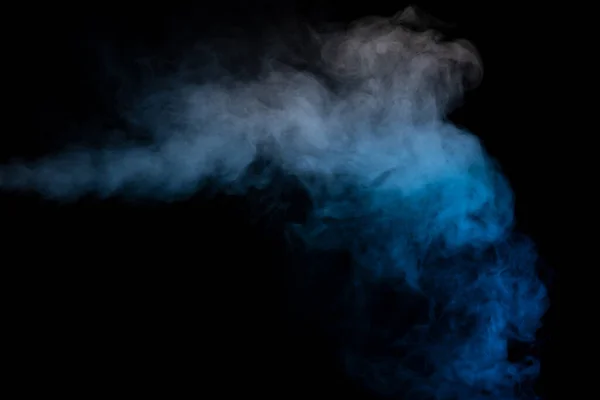 stock image Blue and yellow steam on a black background. Copy space.