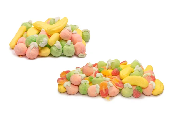 Mix Jelly Colorful Candys Marshmallows Isolated White Background — Stockfoto