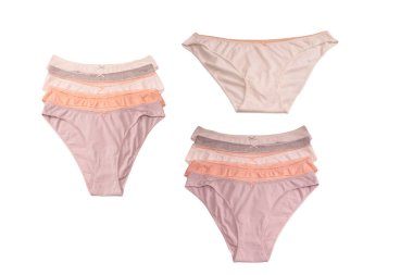 Women cotton panties isolated on a white background. 