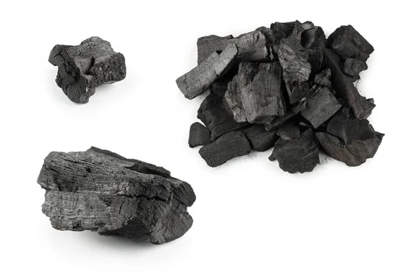 Schwarze Eiche Kohle Isoliert Auf Weißem Hintergrund — Stockfoto
