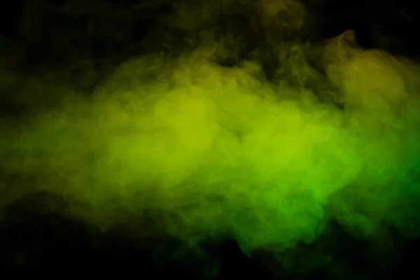 Желтый Зеленый Пар Черном Фоне Копирование Пространства — стоковое фото