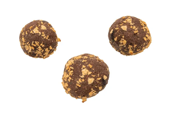 Chokladkaka Isolerad Vit Bakgrund Ovanifrån — Stockfoto