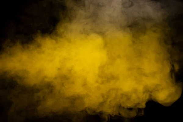 Κίτρινος Ατμός Μαύρο Φόντο Αντιγραφή Χώρου — Φωτογραφία Αρχείου