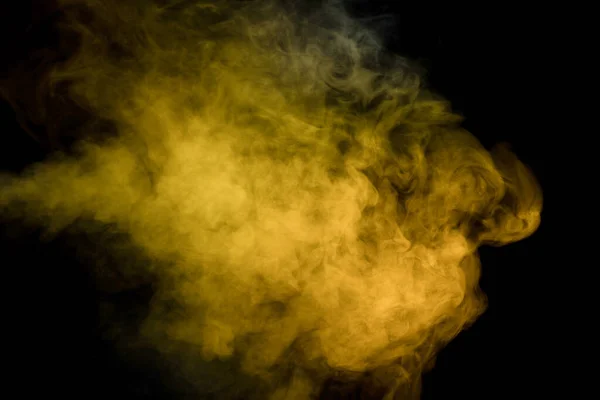 Blauer Und Gelber Dampf Auf Schwarzem Hintergrund Kopierraum — Stockfoto
