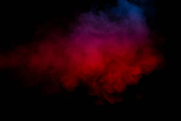 紫色和蓝色的蒸汽在黑色背景上 复制空间 — 图库照片