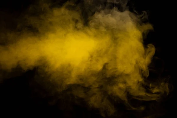 Yellow Steam Black Background Copy Space — Stock Photo, Image
