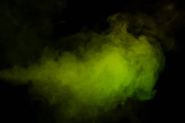 Sárga Zöld Gőz Fekete Háttérrel Fénymásolási Hely — Stock Fotó