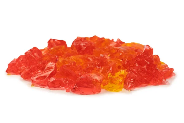 Söt Frukt Gelé Dessert Isolerad Vit Bakgrund Gelatinkuber — Stockfoto