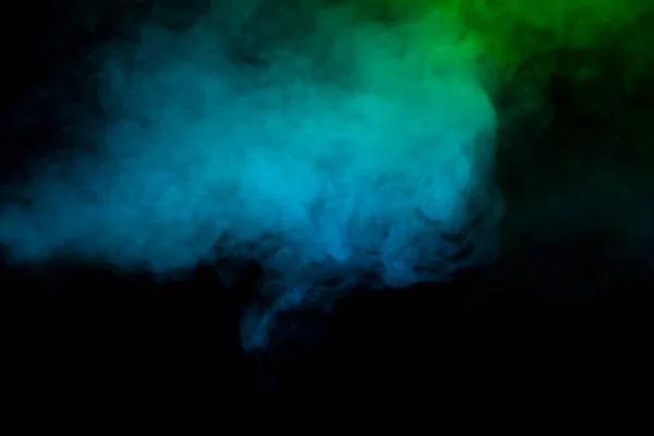 Siyah Arka Planda Mavi Yeşil Buhar Boşluğu Kopyala — Stok fotoğraf