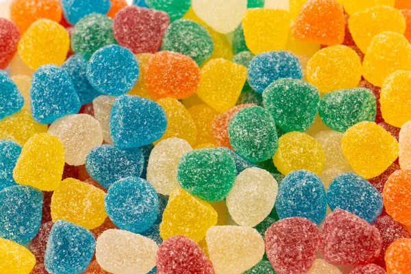 Różne Kolorowe Cukierki Gummy Widok Góry Słodycze Galaretki — Zdjęcie stockowe