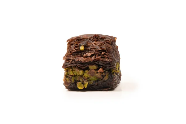 Turkish Chocolate Baklava Isolated White Background — Stock Photo, Image