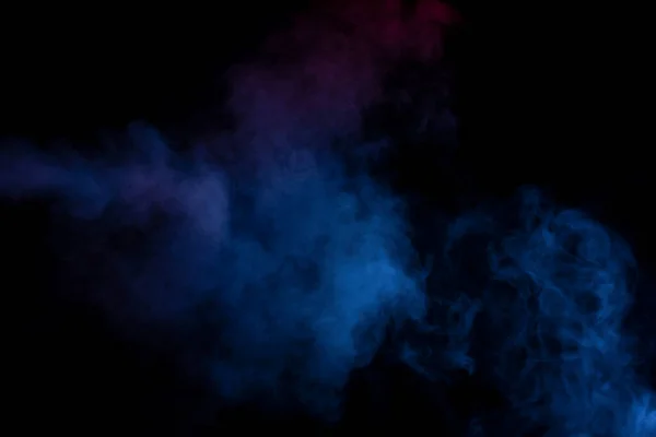 Vapeur Bleue Violette Sur Fond Noir Espace Copie — Photo