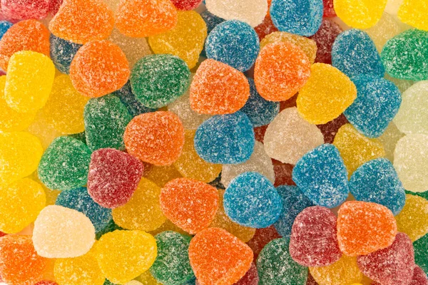 Diverse Kleurrijke Gummy Snoepjes Bovenaanzicht Jelly Sweets — Stockfoto