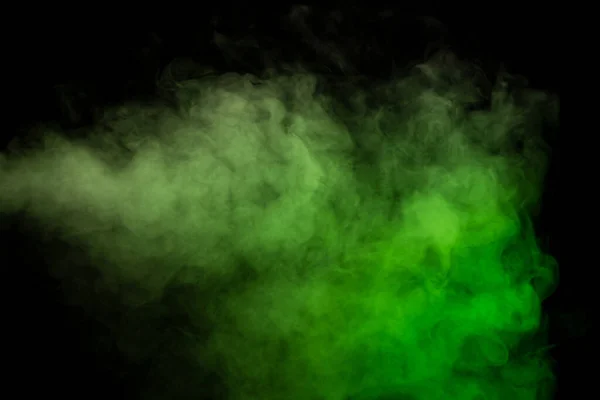 Green White Steam Black Background Copy Space — Stock Photo, Image