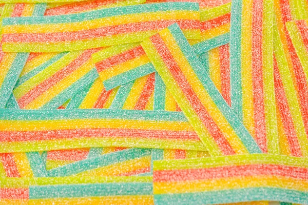 Kleurrijke Sappige Gummy Snoepjes Achtergrond Bovenaanzicht Jelly Sweets — Stockfoto
