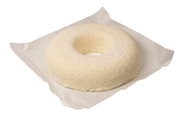 Kokosnoot Cake Geïsoleerd Een Witte Achtergrond — Stockfoto
