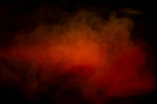 Narancs Vörös Gőz Fekete Háttérrel Fénymásolási Hely — Stock Fotó