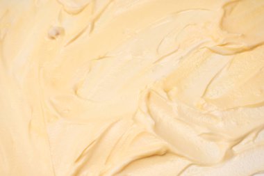 Beyaz krem şanti. Üst görünüm. 